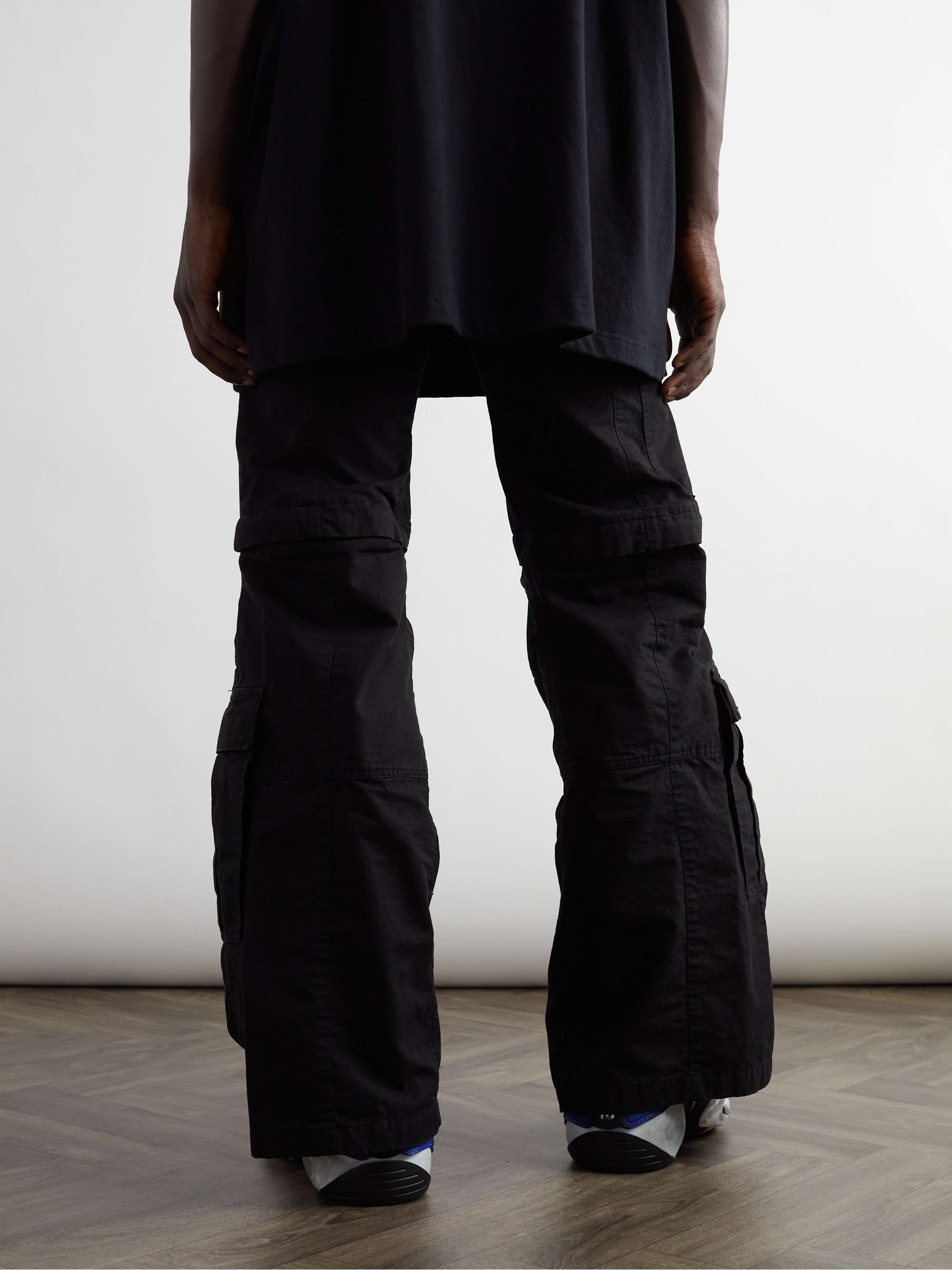 BALENCIAGA Convertible Flared Cotton-Ripstop Cargo Trousers