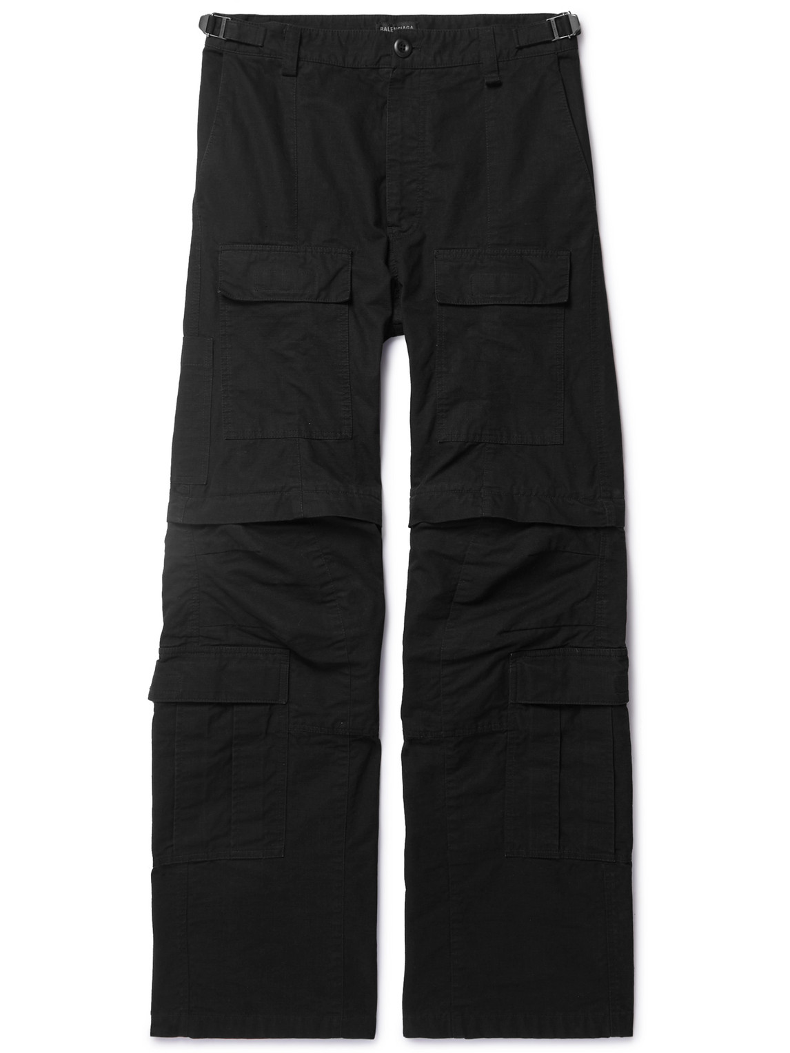 Balenciaga Ripstop Cotton Denim Jeans In Black