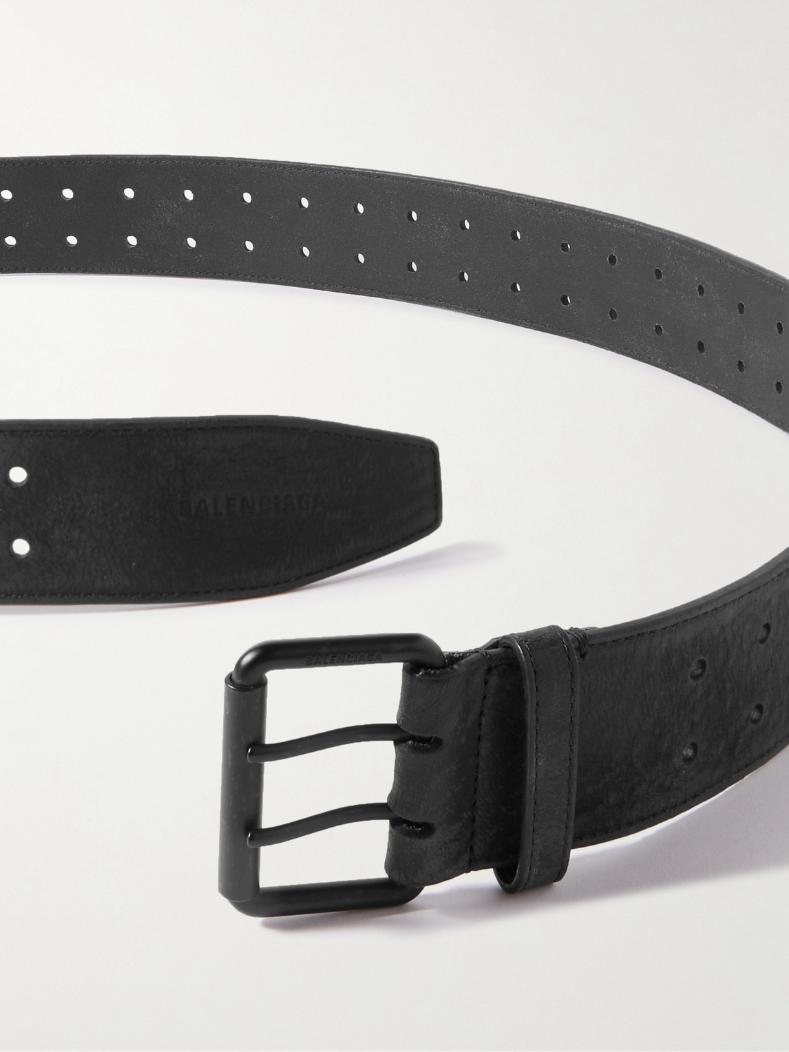 Shop Balenciaga 5cm Leather Belt In Black