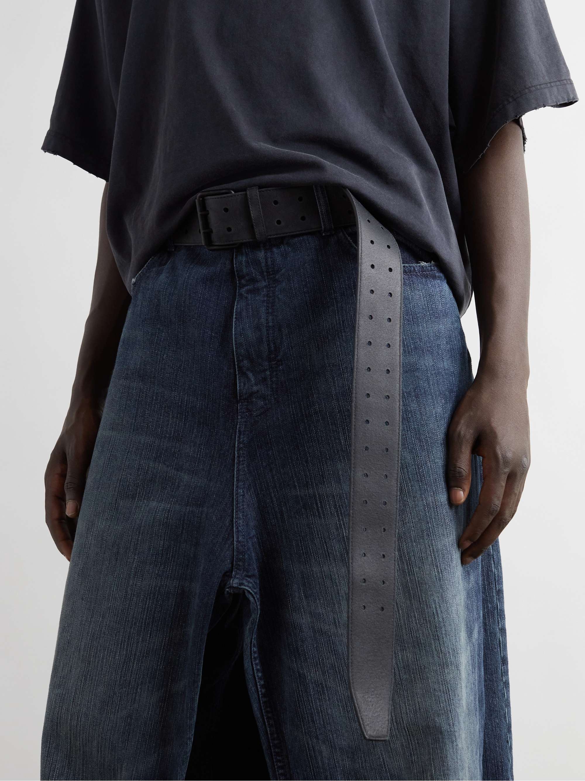 BALENCIAGA 3.5cm Logo-Embellished Textured-Leather Belt for BALENCIAGA 3.5cm Logo-Embellished Textured-Leather Belt for