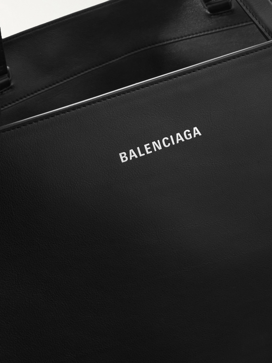Shop Balenciaga Passenger Leather Tote Bag In Black