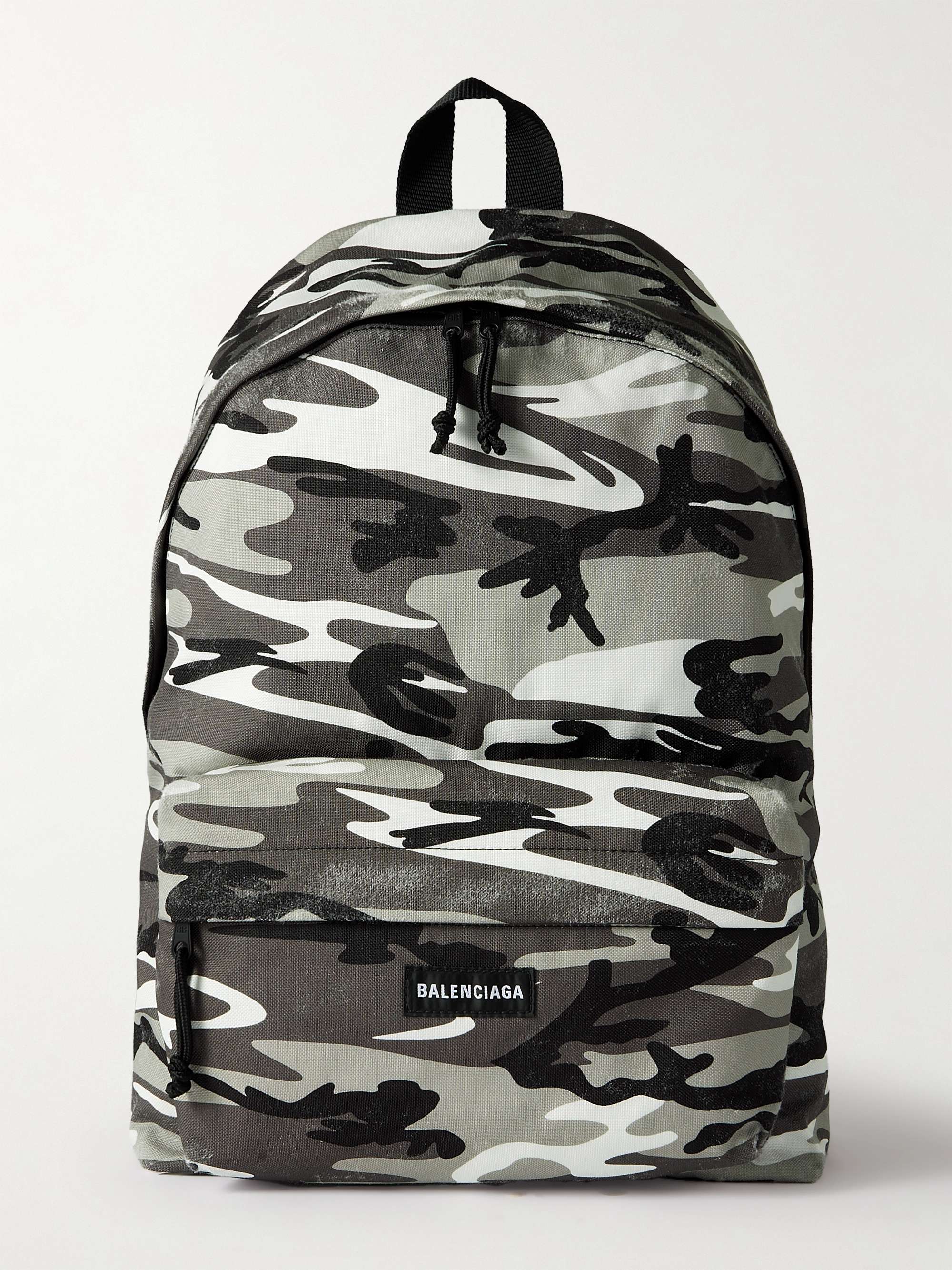 BALENCIAGA Explorer Distressed Camouflage-Print Canvas Backpack for Men ...