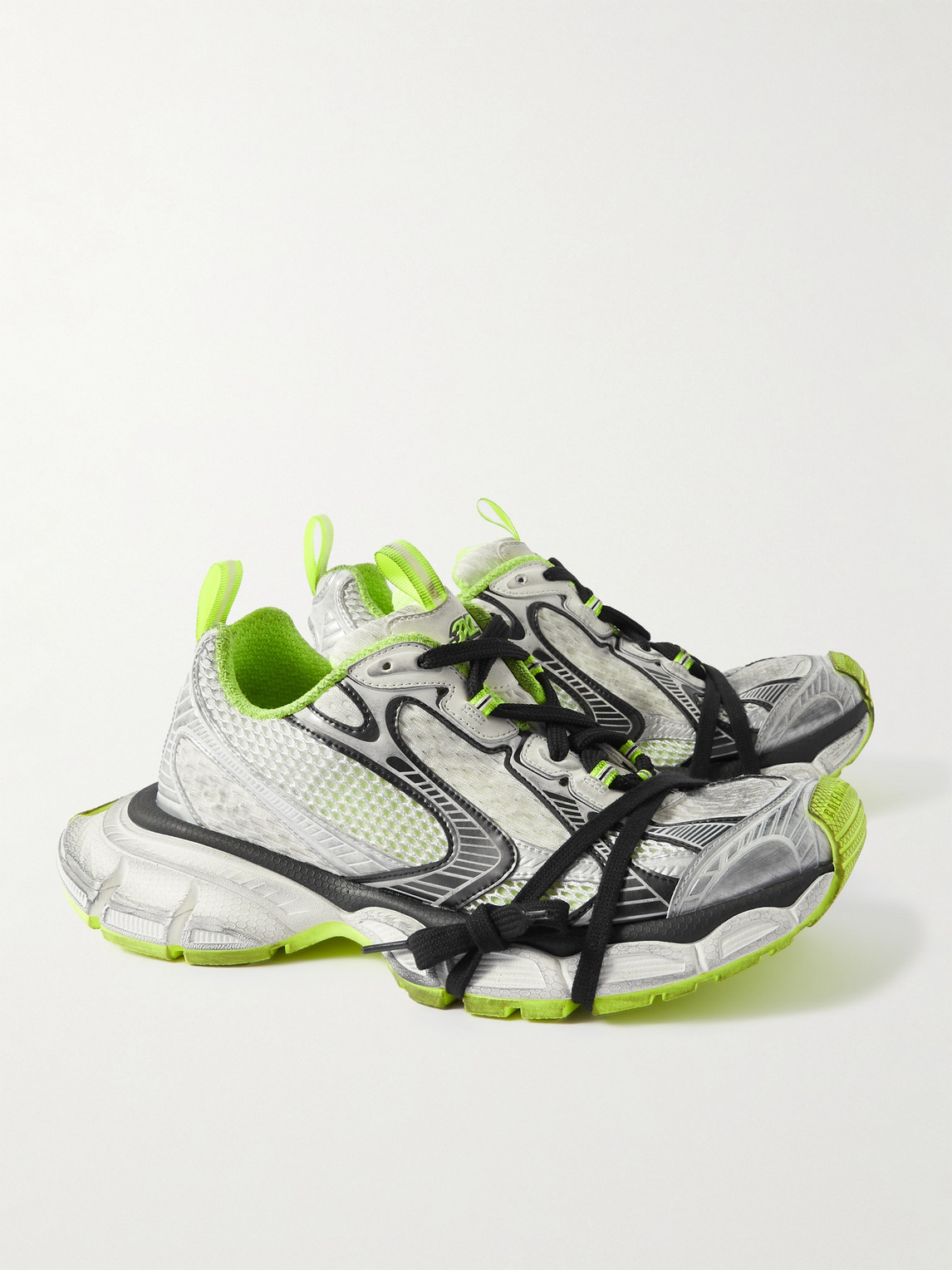 Balenciaga 3xl Distressed Mesh And Rubber Sneakers In White
