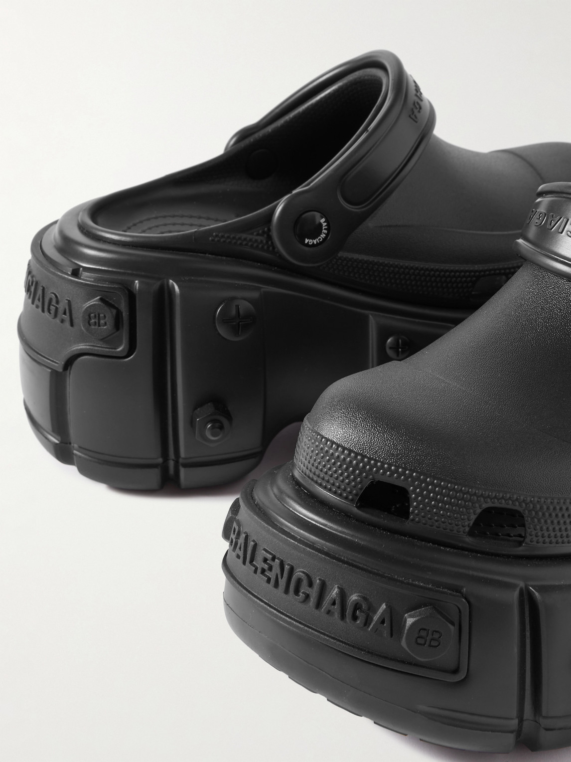 Shop Balenciaga Rubber Platform Sandals In Black