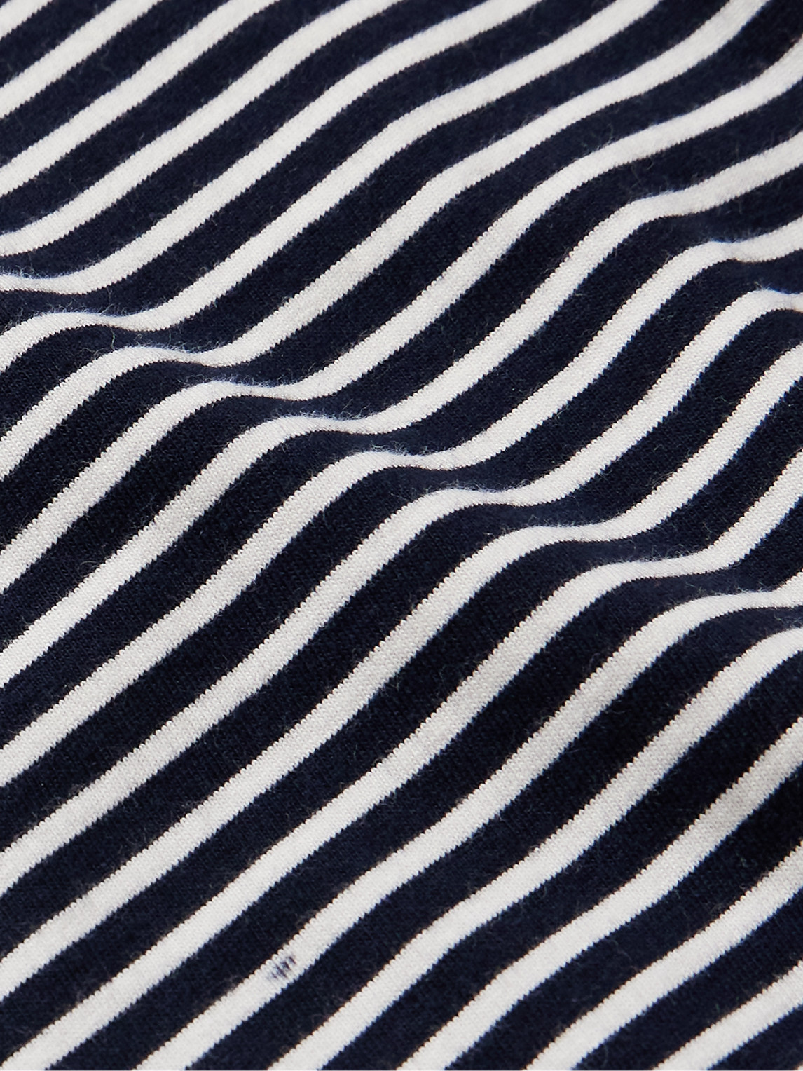 Shop Mr P Striped Cotton-jersey T-shirt In Blue