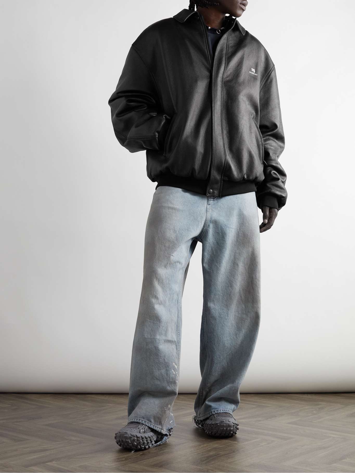 BALENCIAGA LogoEmbroidered Leather Blouson Jacket for Men MR PORTER