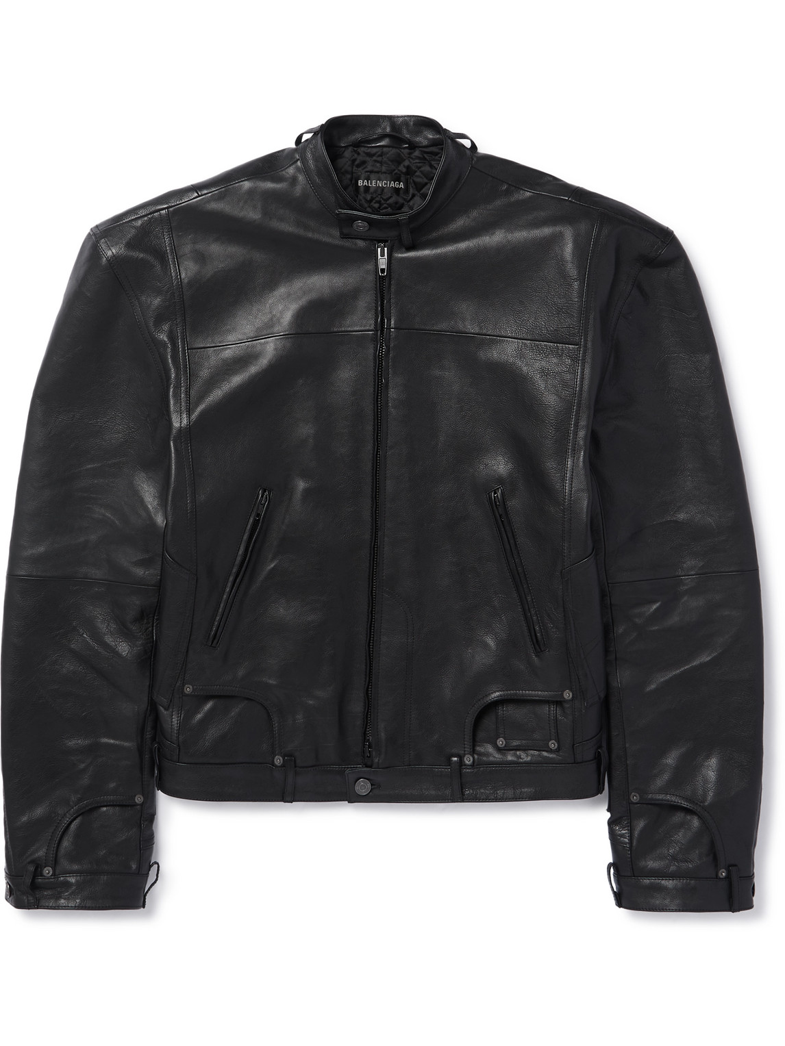 Balenciaga Deconstructed Leather Jacket In Black