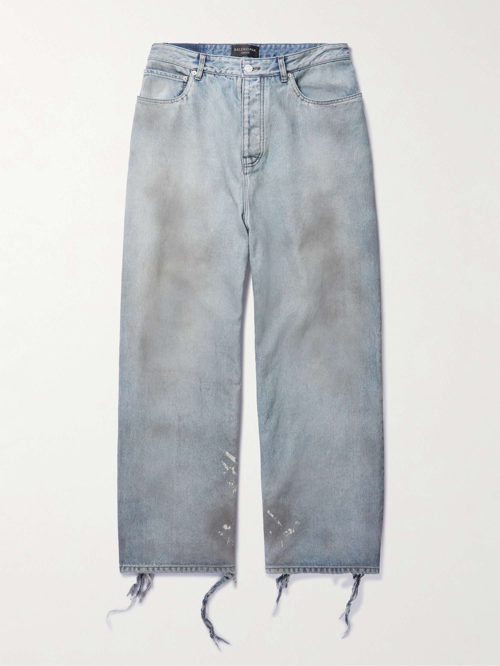 BALENCIAGA Distressed Straight-Leg Jeans for Men