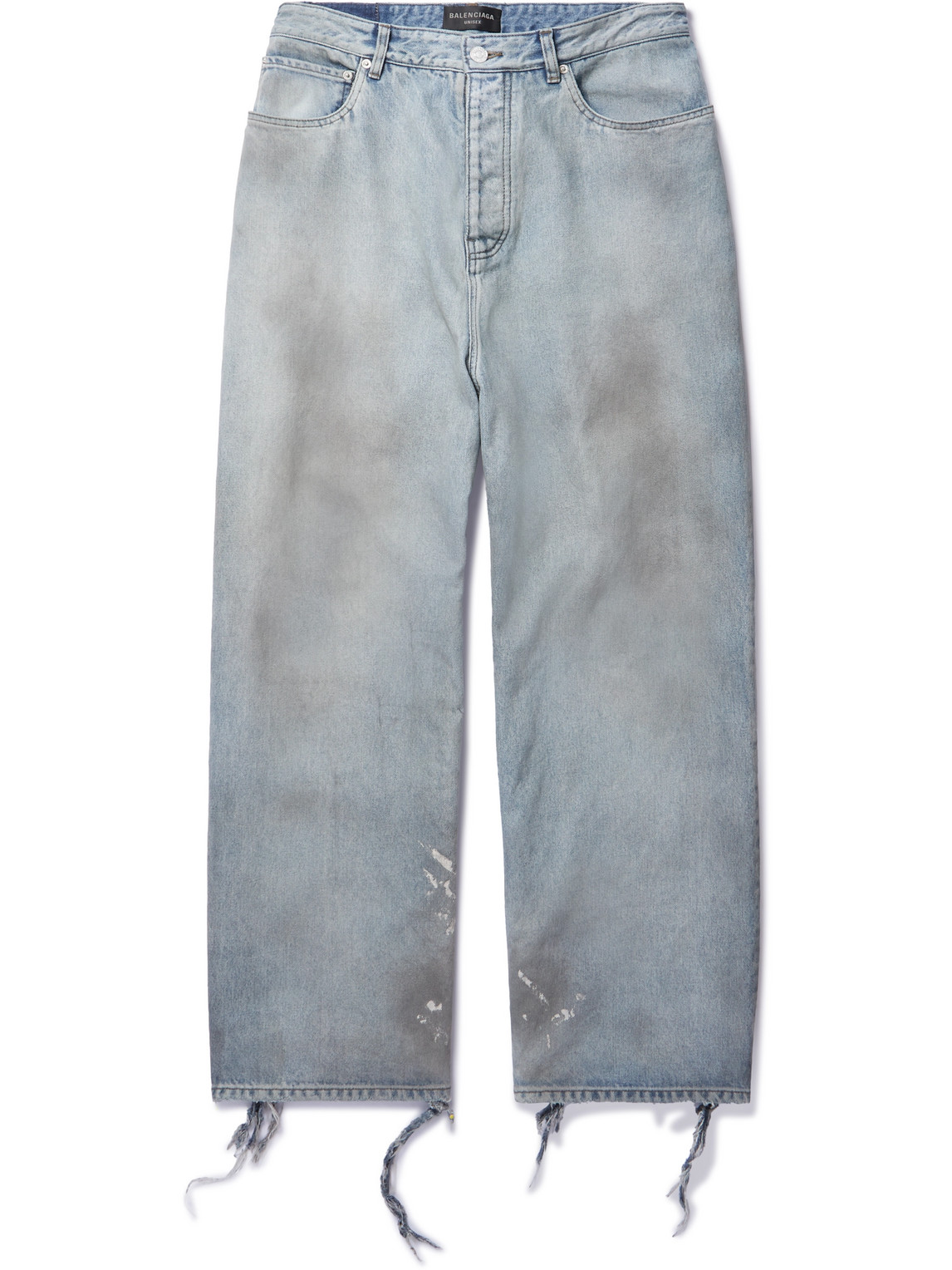 Distressed Straight-Leg Jeans