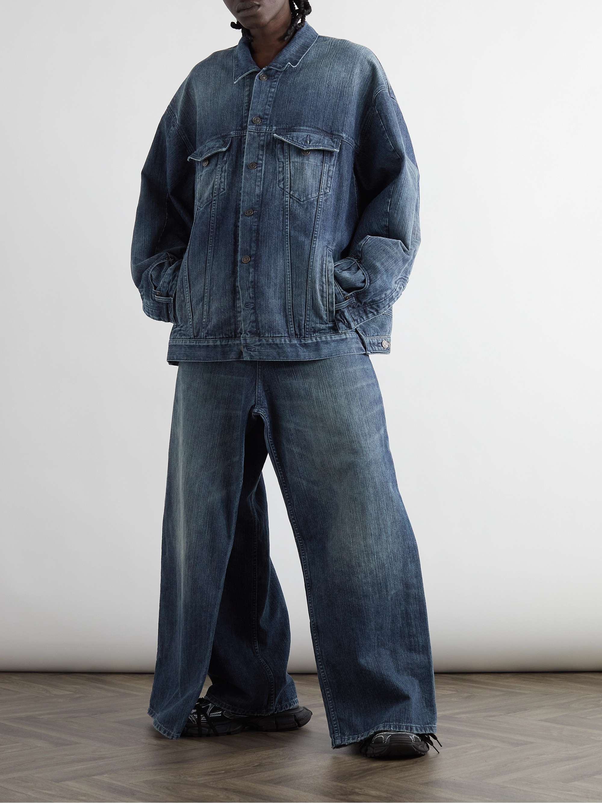 BALENCIAGA Layered Wide-Leg Jeans for Men | MR PORTER