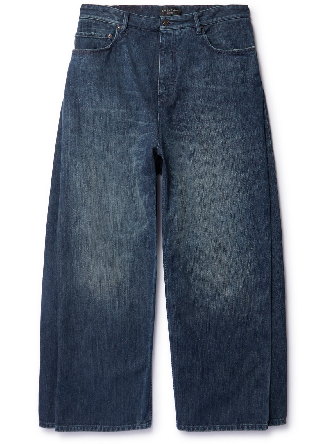 Balenciaga Double-front Wide-leg Jeans In Blue