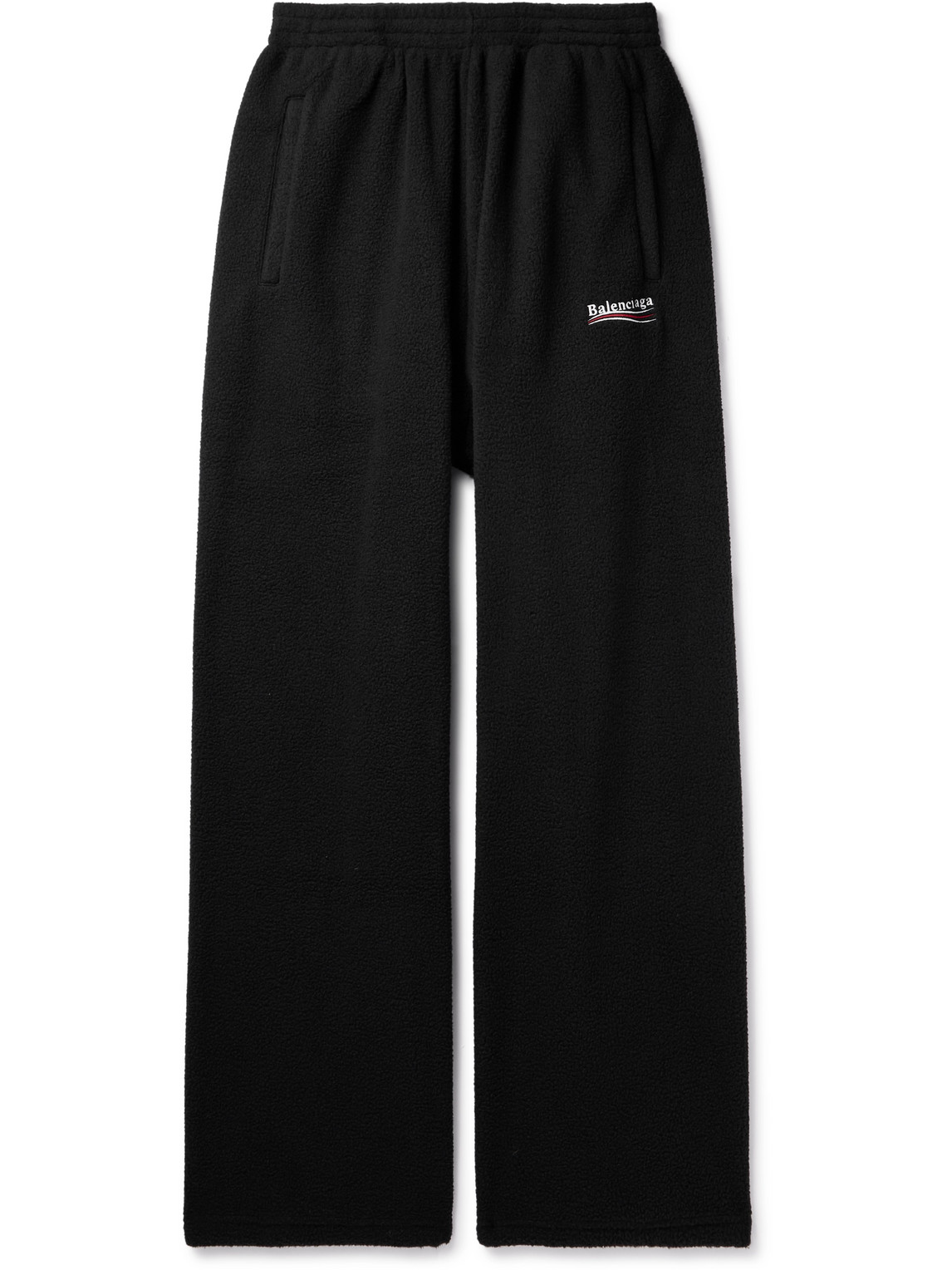 Balenciaga Straight-leg Logo-embroidered Cotton-jersey Sweatpants In Black