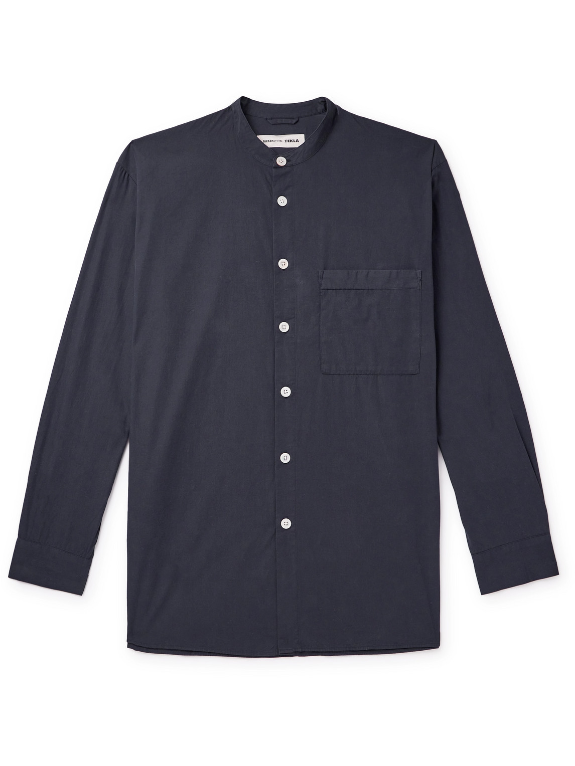 Tekla Birkenstock Organic Cotton-poplin Pyjama Shirt In Gray