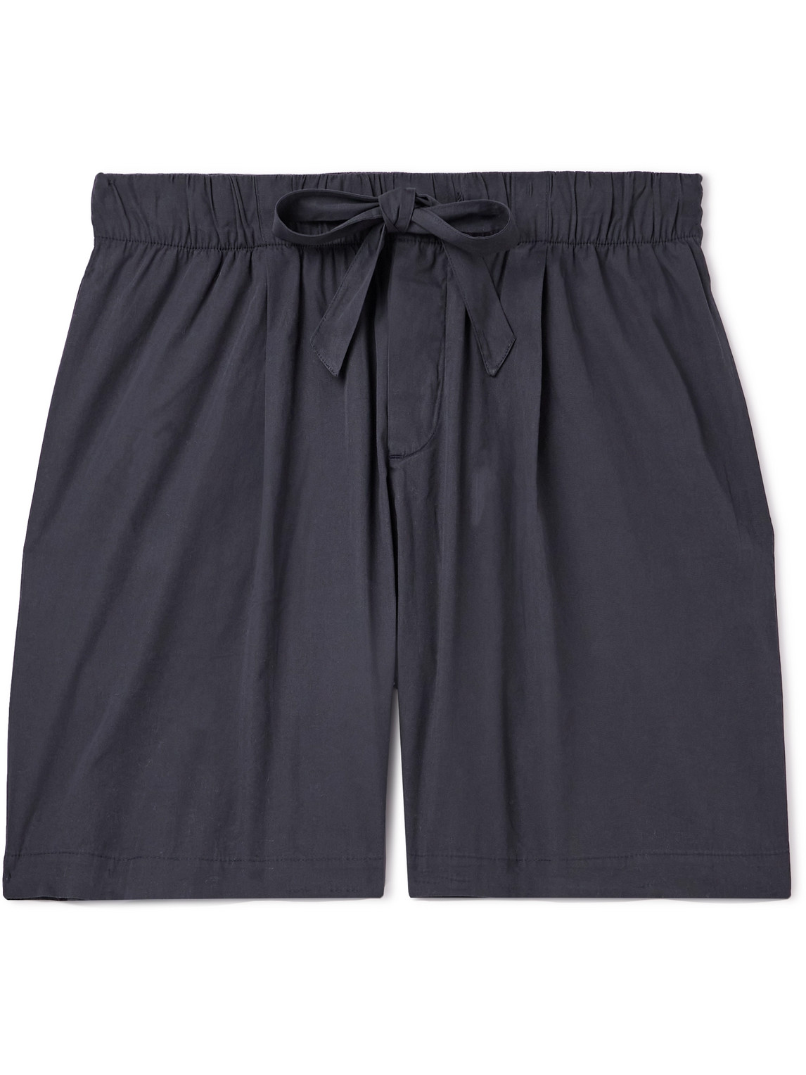 Tekla Birkenstock Straight-leg Pleated Organic Cotton-poplin Pyjama Shorts In Gray