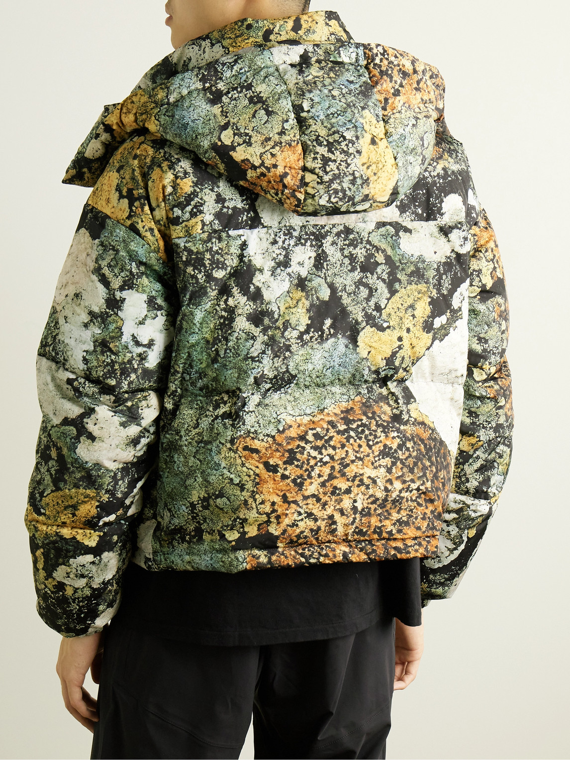 Shop 66 North Dyngja Quilted Printed Recycled-shell Hooded Down Jacket In Multi