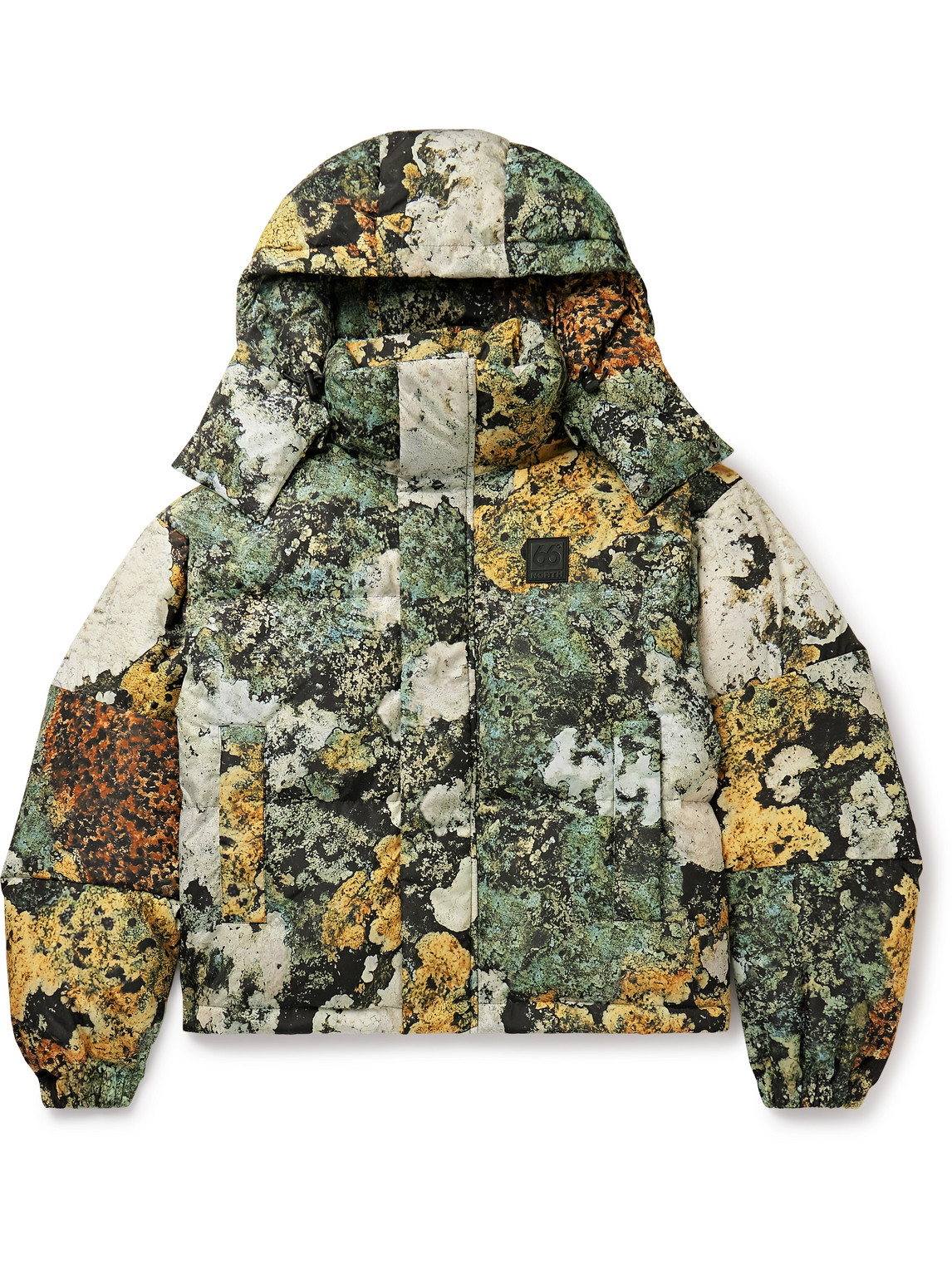 66 NORTH DYNGJA QUILTED PRINTED RECYCLED-SHELL HOODED DOWN JACKET