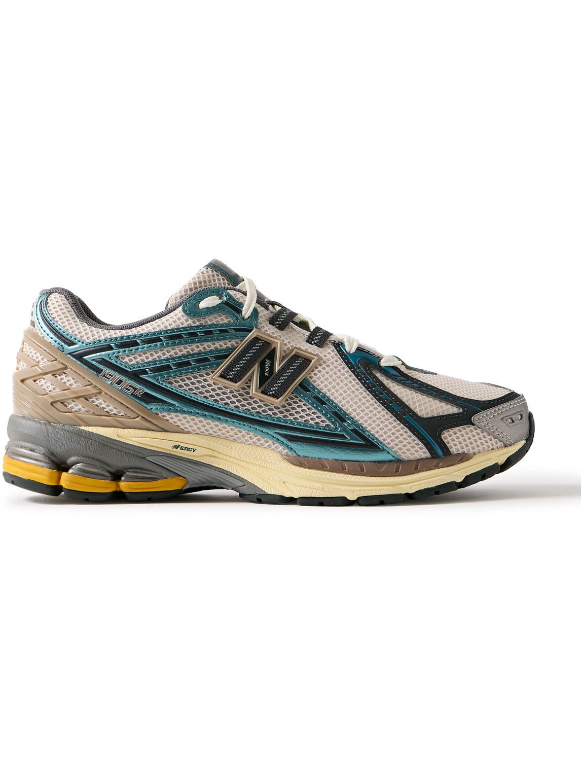 Shop New Balance 1906r Mesh And Leather Sneakers In Green