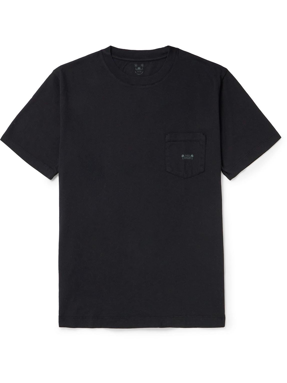Desmond & Dempsey Logo-print Cotton-jersey Pyjama T-shirt In Black