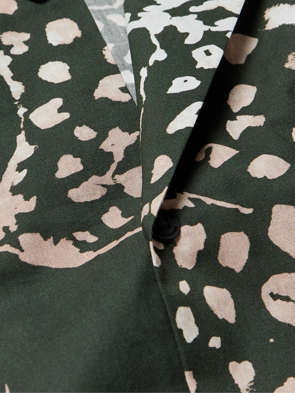 Shop Desmond & Dempsey Printed Cotton Pyjama Set In Green