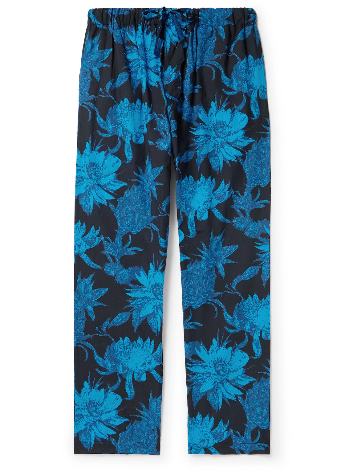 Shop Desmond & Dempsey Printed Cotton Pyjama Trousers In Blue