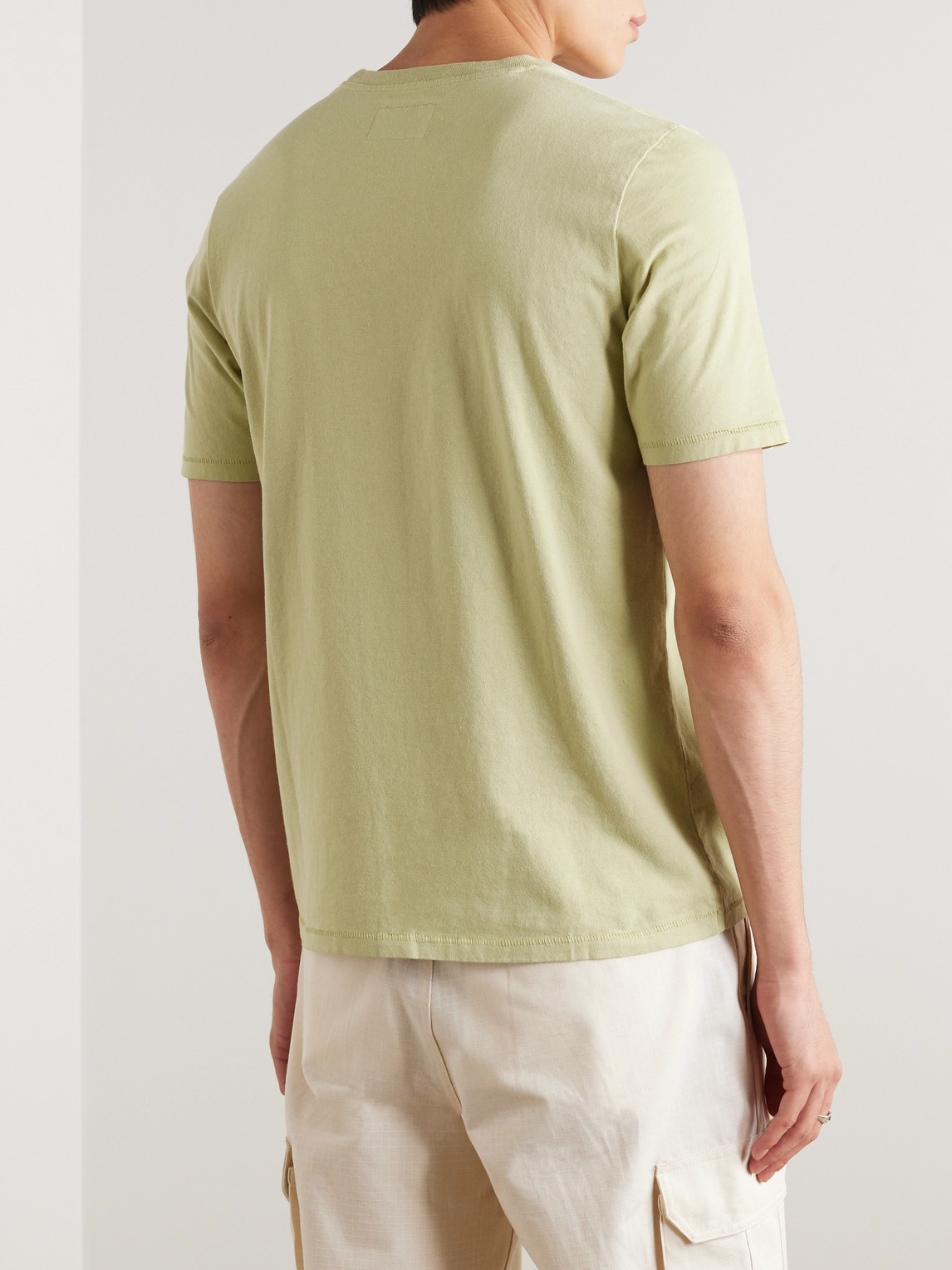 Shop Folk Garment-dyed Cotton-jersey T-shirt In Green