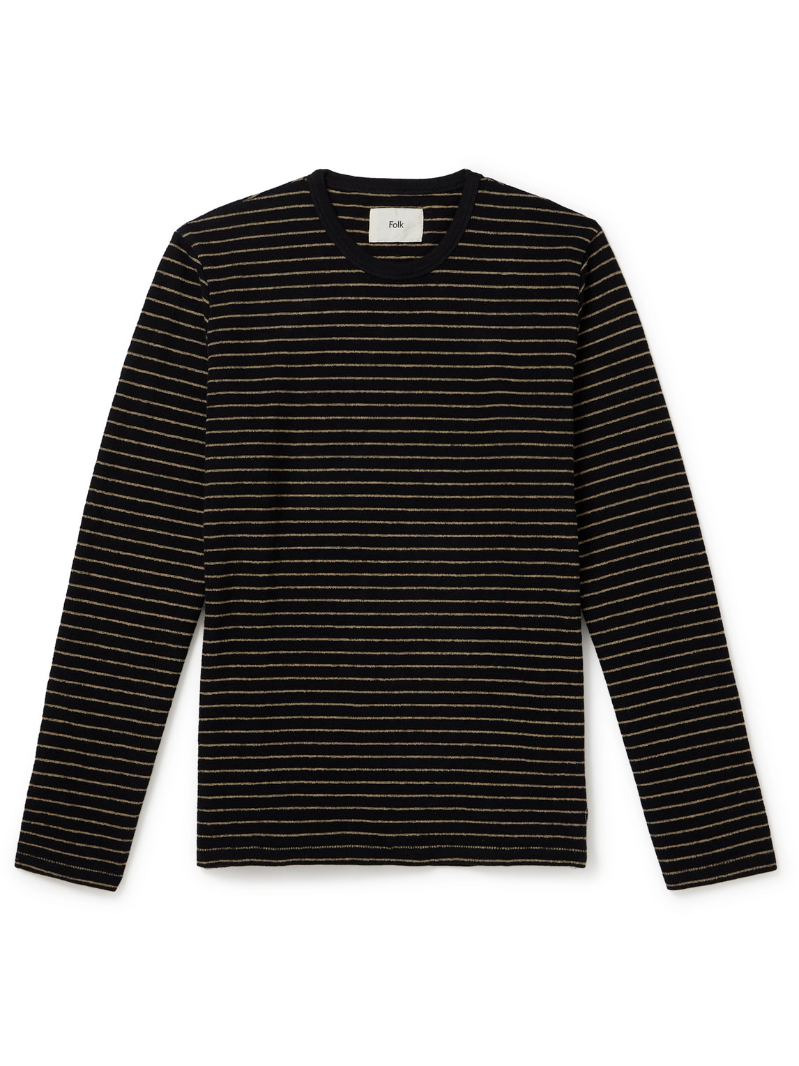 Folk Striped Cotton T-shirt In Black
