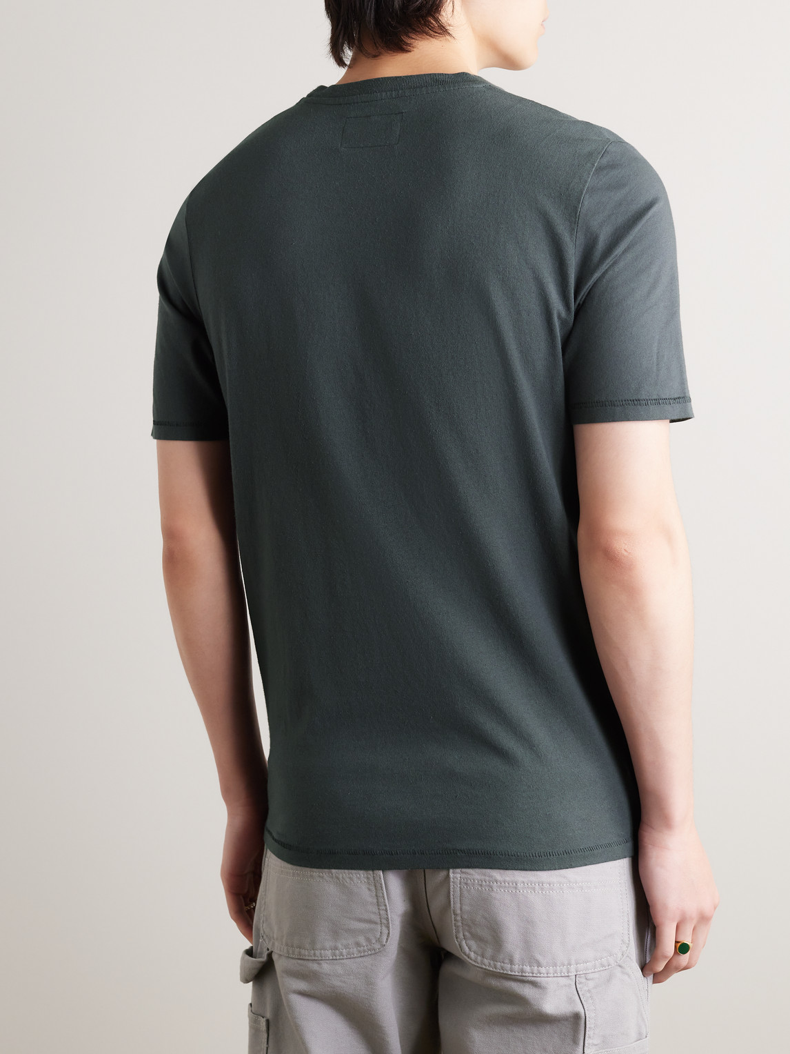 Shop Folk Garment-dyed Cotton-jersey T-shirt In Gray