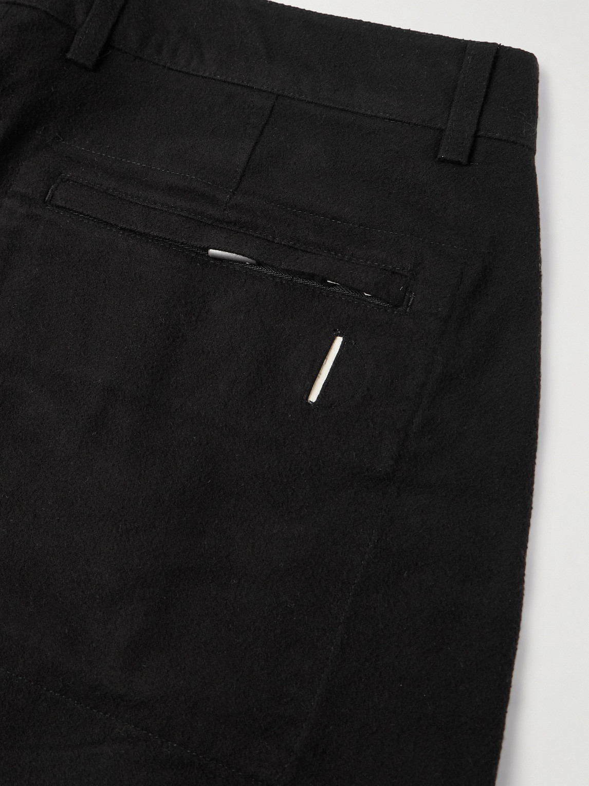 Shop Folk Signal Tapered Cotton-moleskin Trousers In Black