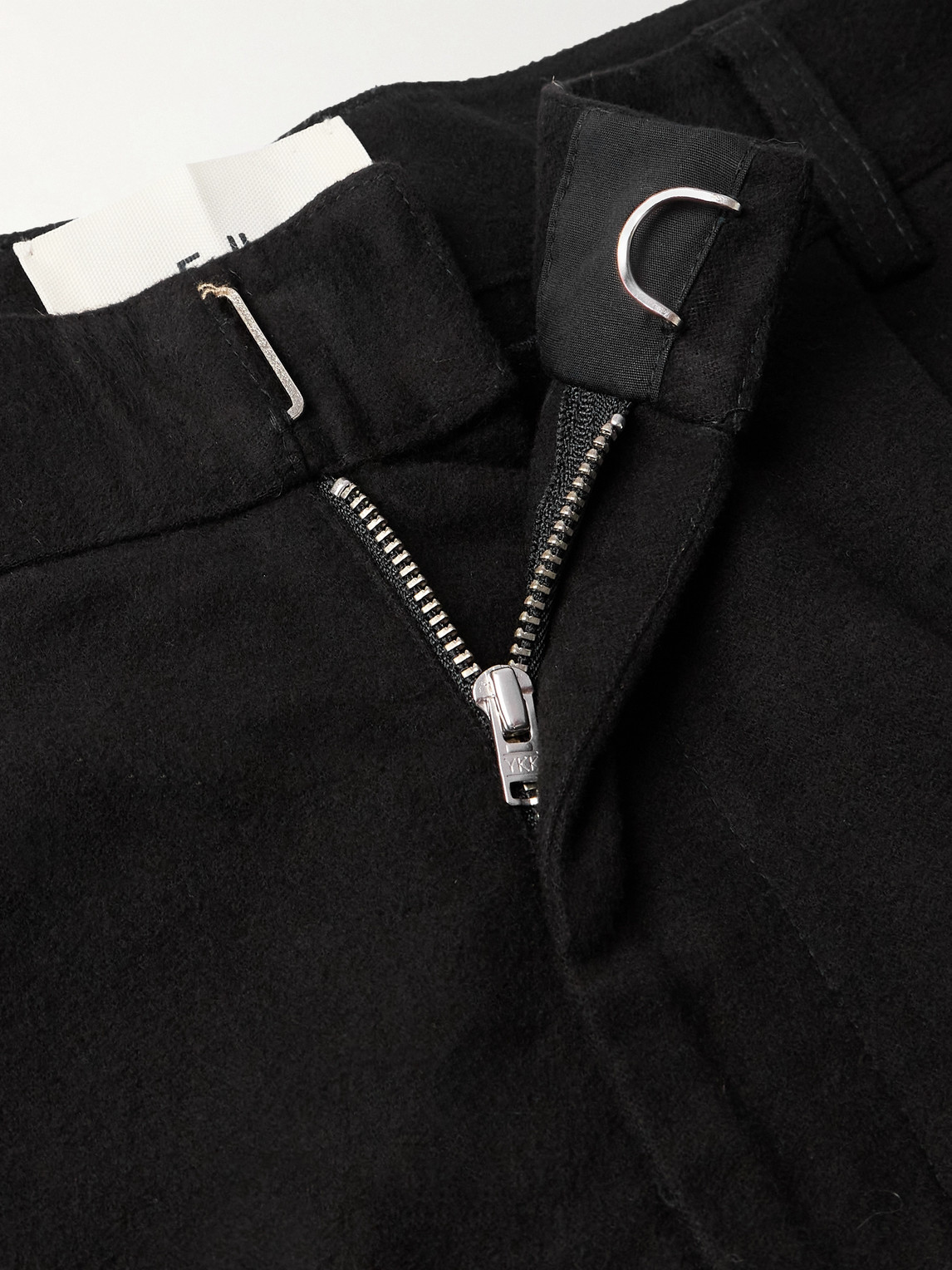 Shop Folk Signal Tapered Cotton-moleskin Trousers In Black
