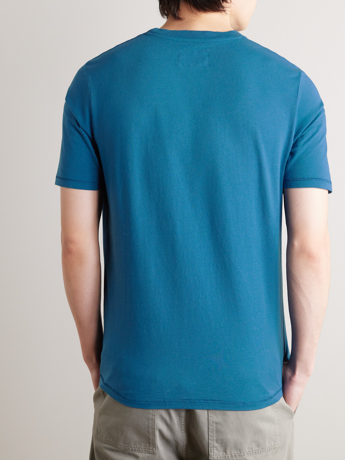 Shop Folk Garment-dyed Cotton-jersey T-shirt In Blue