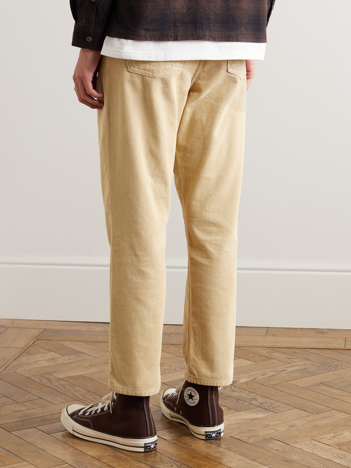 Shop Folk Straight-leg Cotton-corduroy Trousers In Neutrals