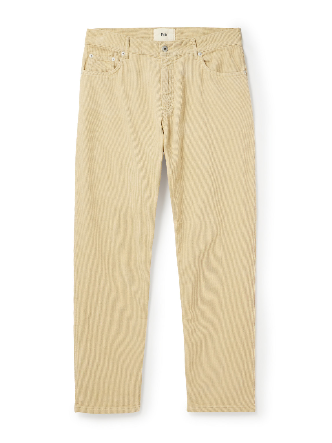 Folk Straight-leg Cotton-corduroy Trousers In Neutrals