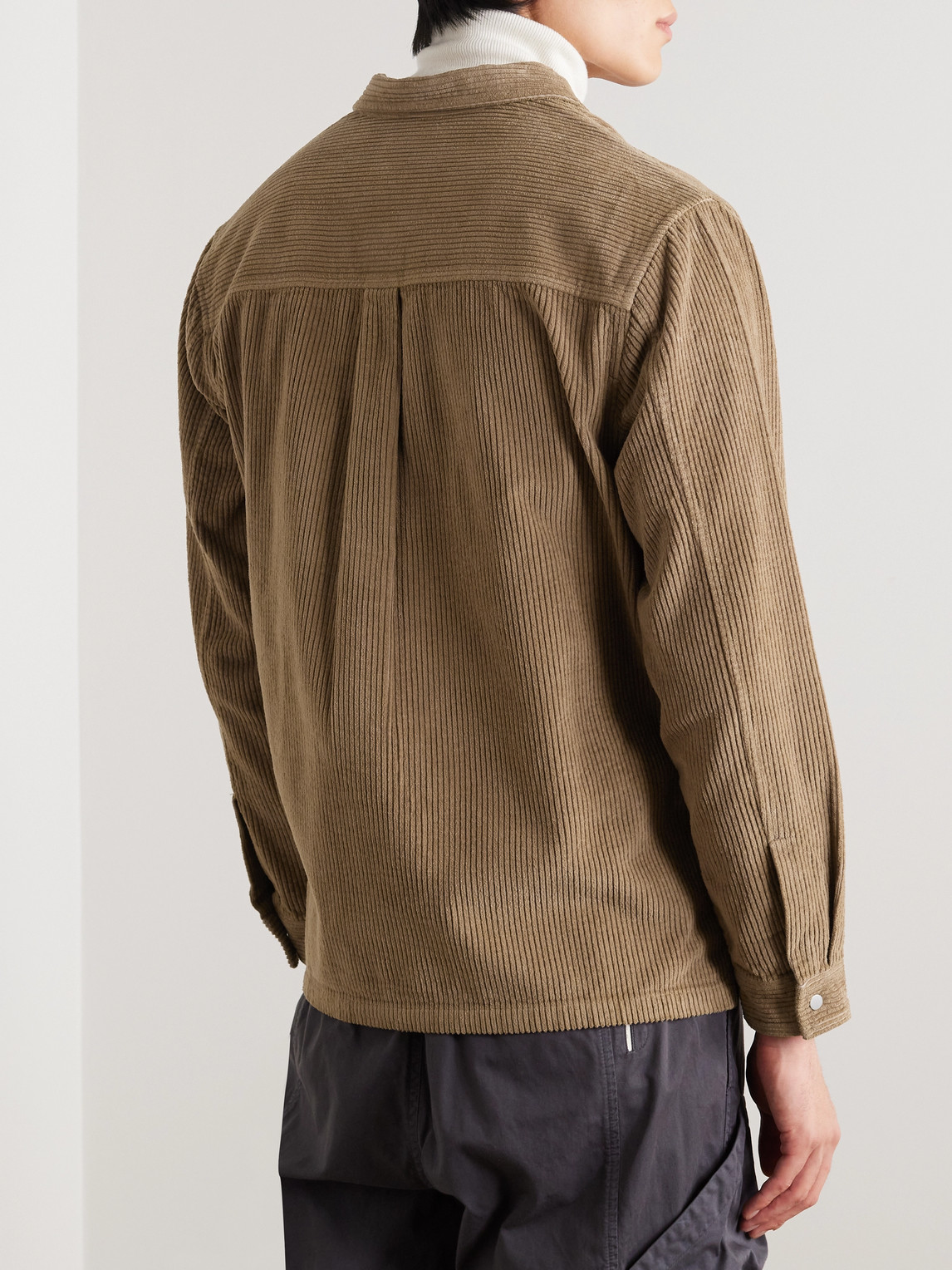 Shop Folk Patch Cotton-corduroy Shirt Jacket In Brown