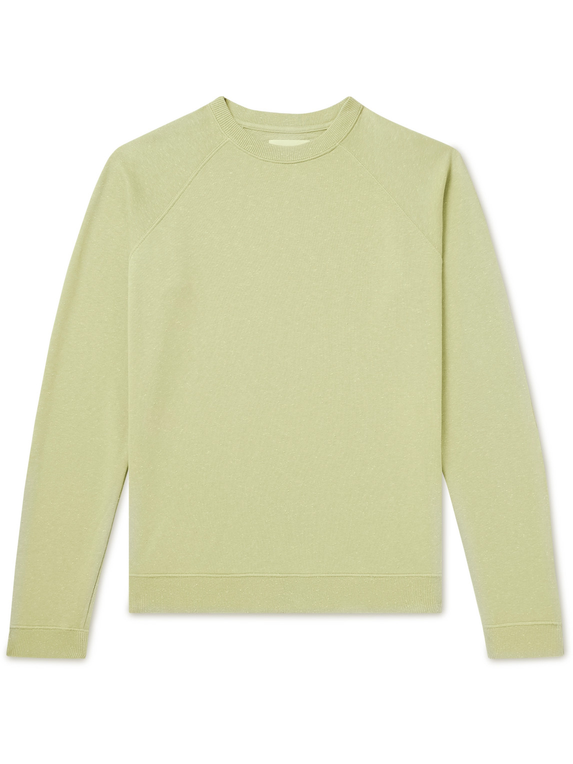 Folk Rivet Garment-dyed Cotton-blend Jersey Sweatshirt In Green