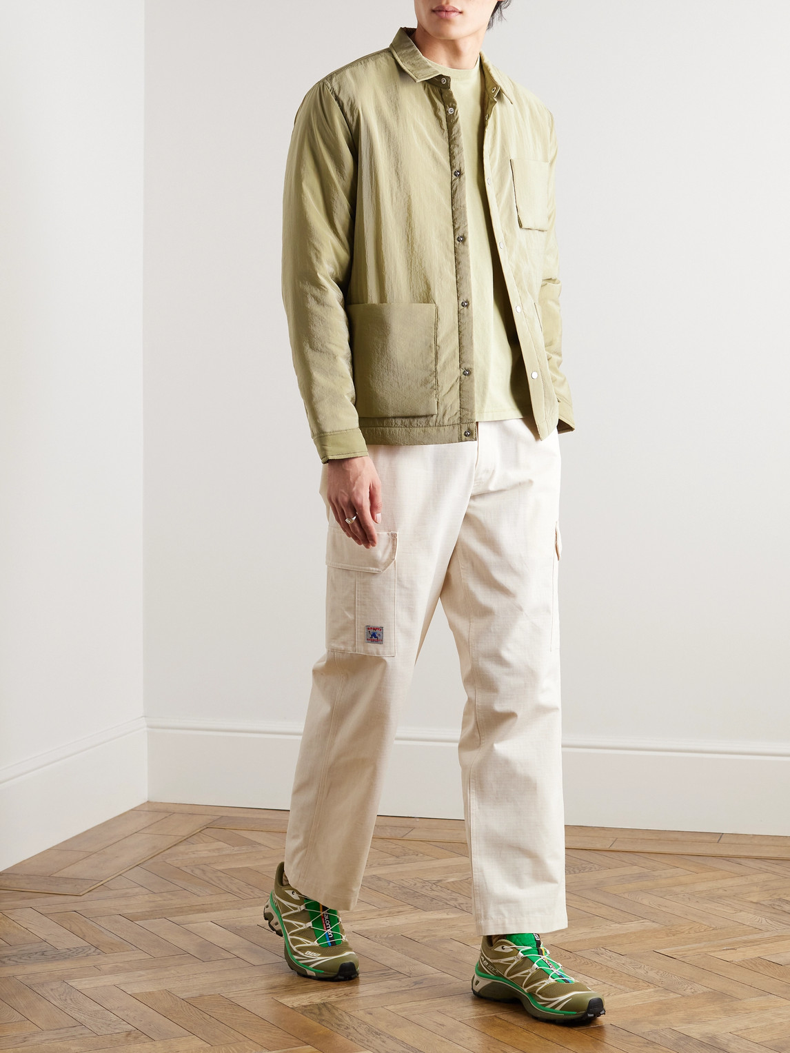 Shop Folk Assembly Padded Shell Jacket In Green