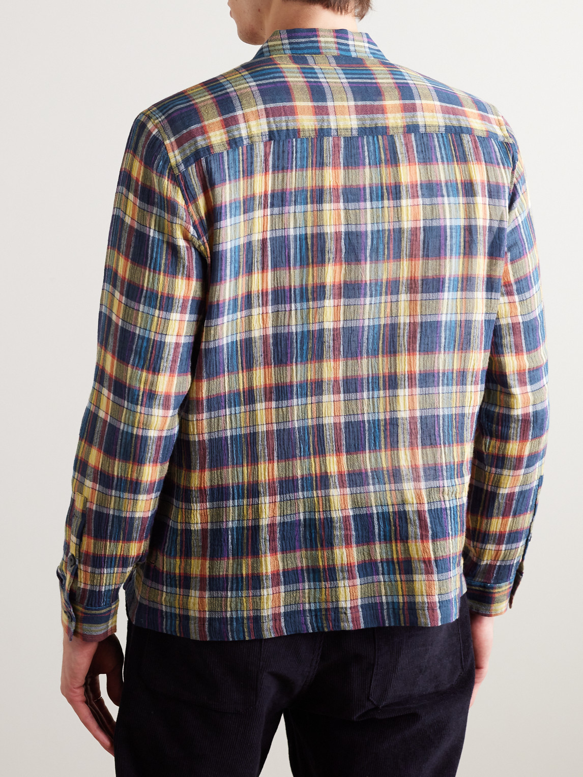 Shop Folk Patch Checked Cotton Shirt In Multi