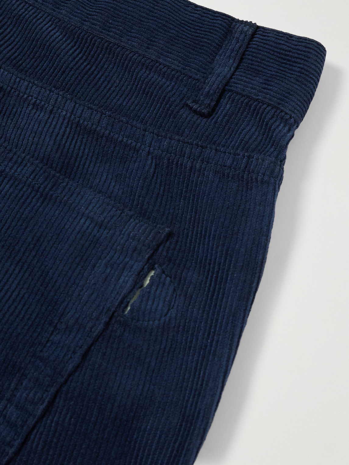 Shop Folk Straight-leg Cotton-corduroy Trousers In Blue