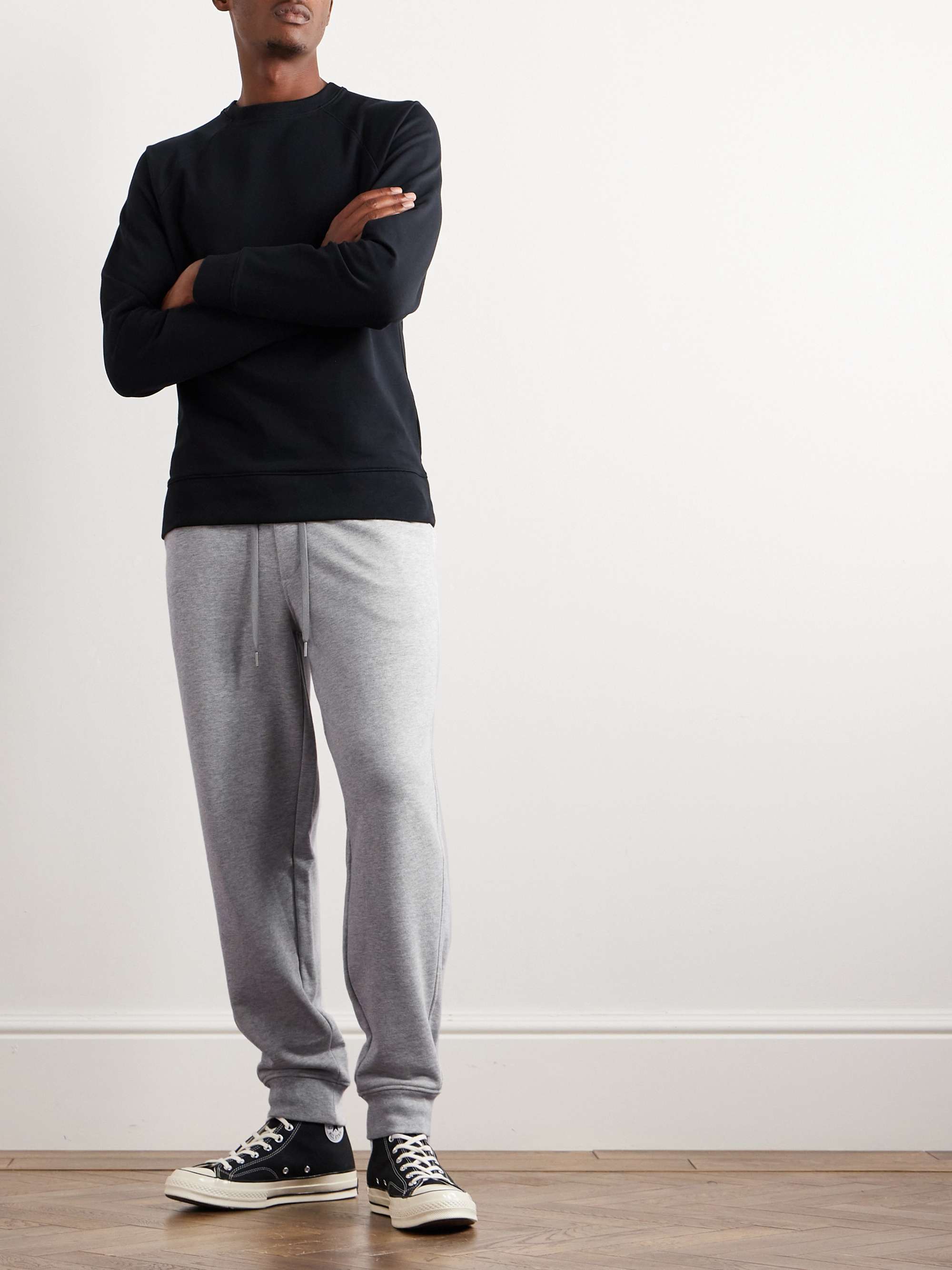 HANDVAERK Slim-Fit Tapered Pima Cotton-Jersey Sweatpants
