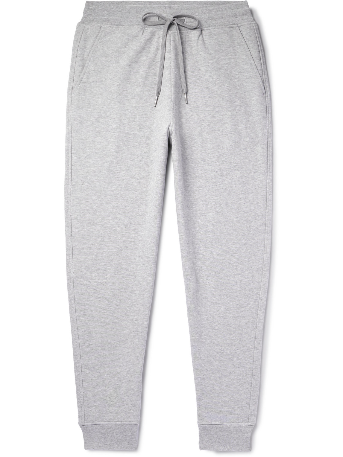Håndværk Tapered Organic Pima Cotton-jersey Sweatpants In Gray