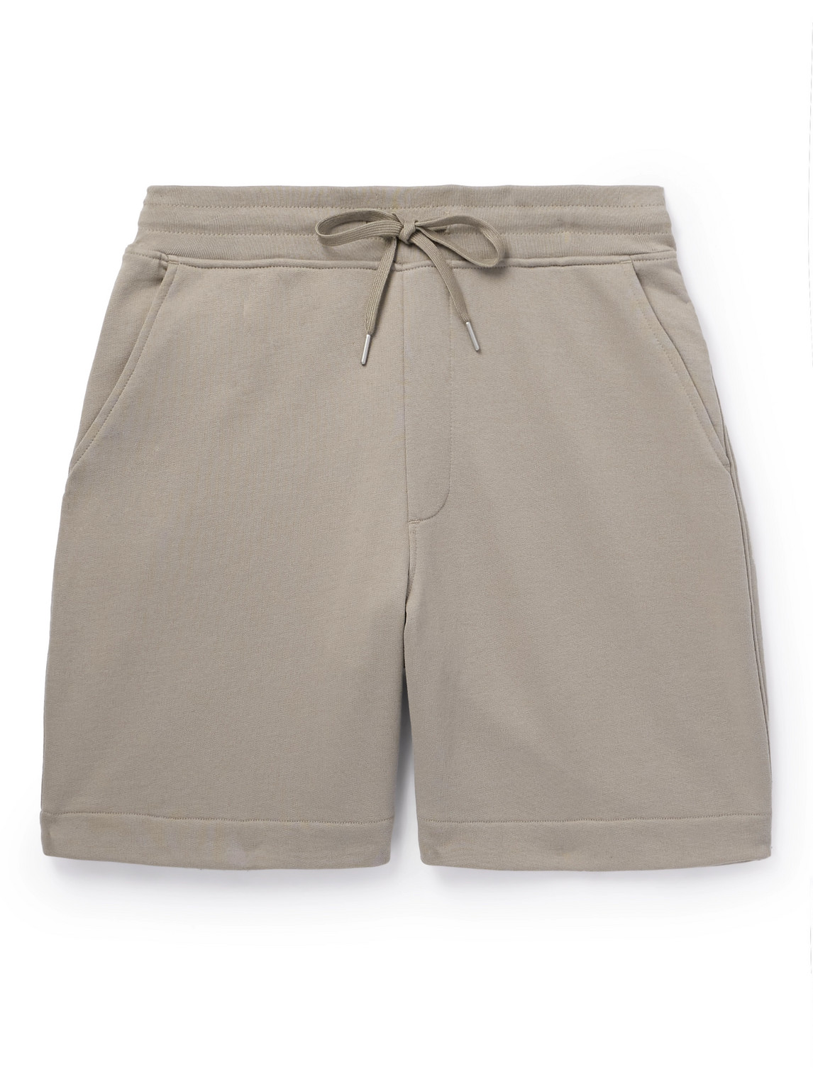 Håndværk Straight-leg Pima Cotton-jersey Drawstring Shorts In Brown