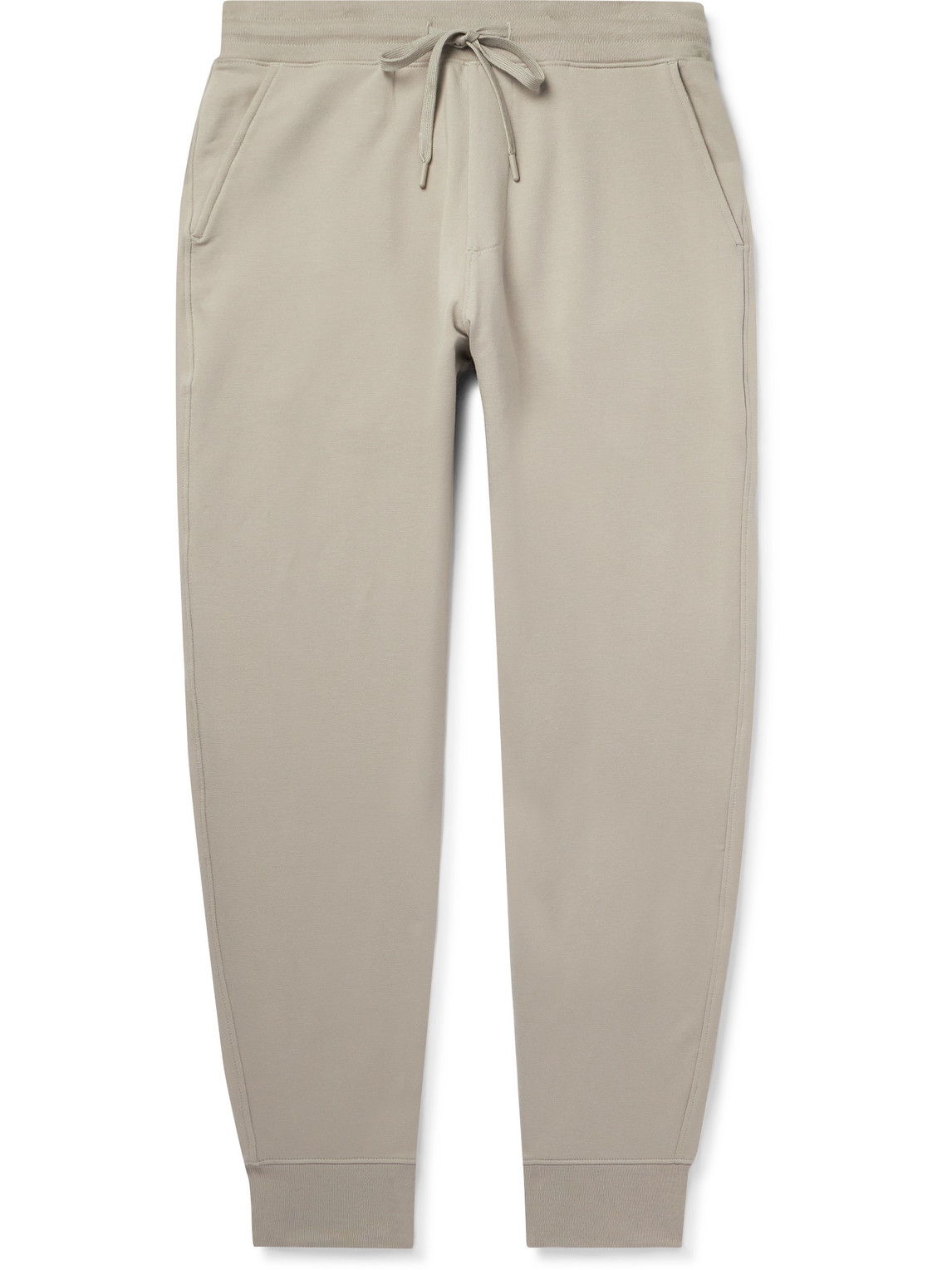 Håndværk Slim-fit Tapered Flex Stretch Organic Cotton-jersey Sweatpants In Neutrals