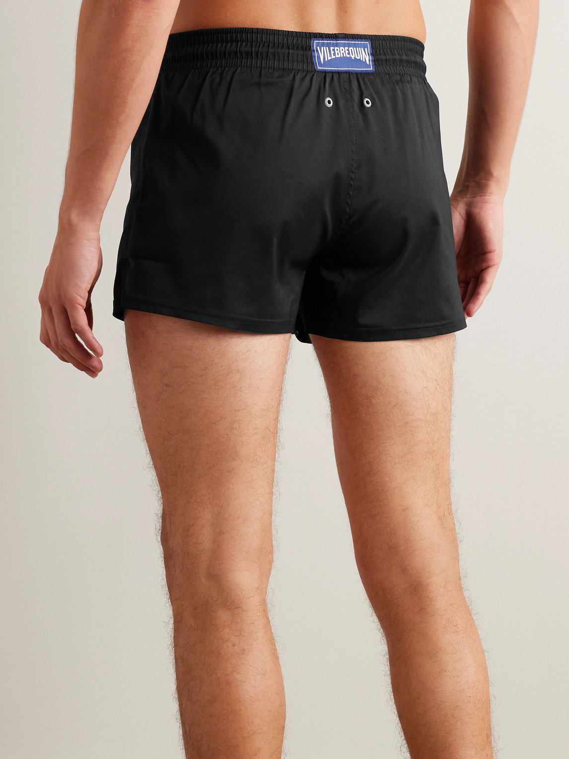 Shop Vilebrequin Man Slim-fit Short-length Recycled Swim Shorts In Black