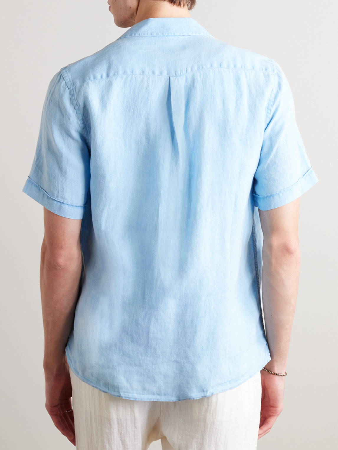 Shop Vilebrequin Charli Camp-collar Linen Shirt In Blue