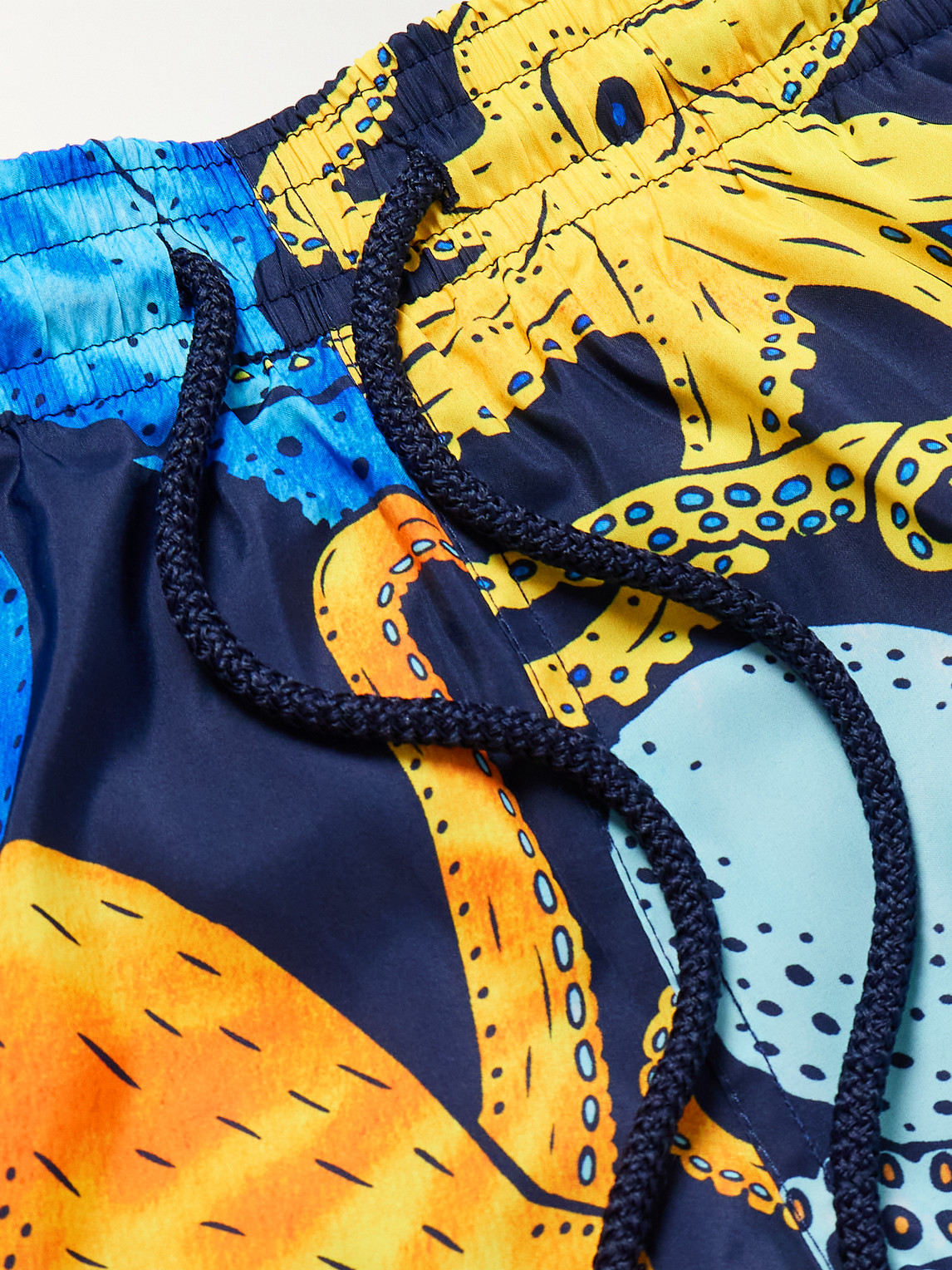 Shop Vilebrequin Mahina Straight-leg Mid-length Printed Recycled Swim Shorts In Blue