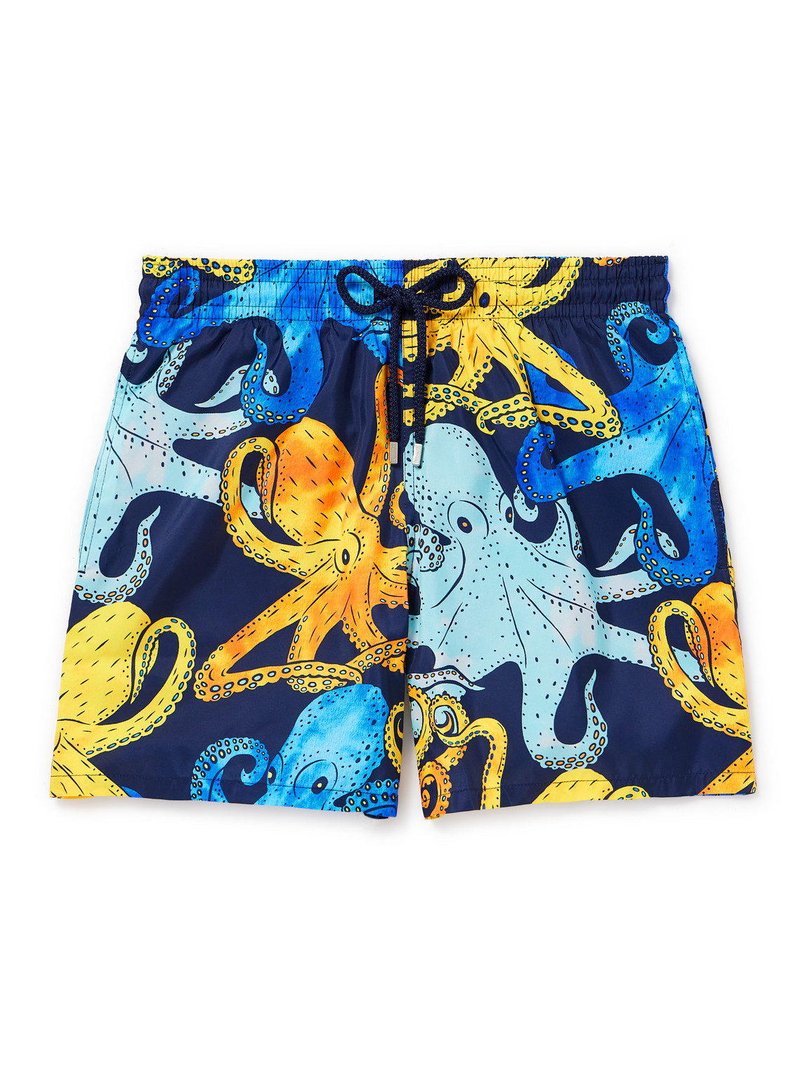 Vilebrequin Mahina Straight-leg Mid-length Printed Recycled Swim Shorts In Blue