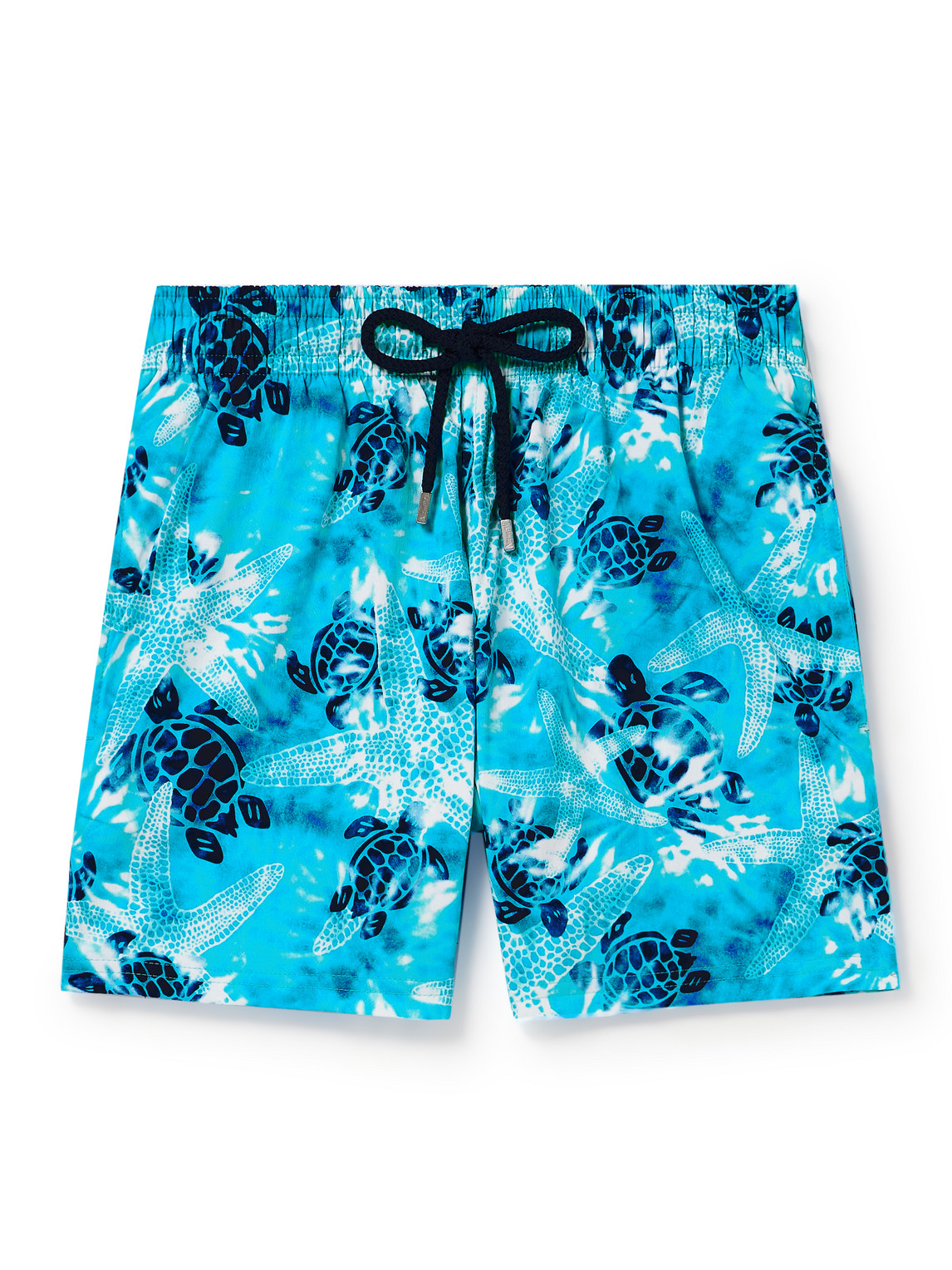 Vilebrequin Moorise Slim-fit Mid-length Printed Swim Shorts In Blue