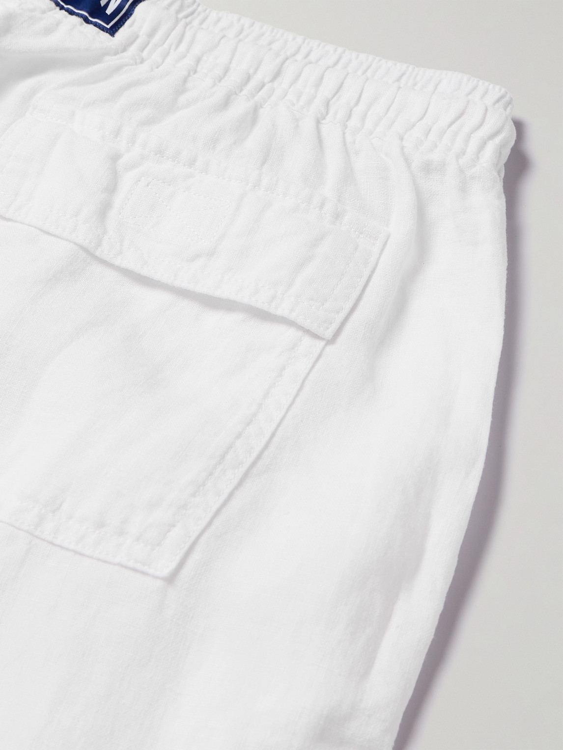 Shop Vilebrequin Pacha Straight-leg Linen Drawstring Trousers In White