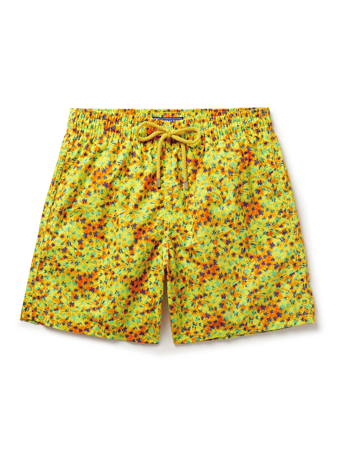 Vilebrequin Moorea Straight-leg Mid-length Printed Econyl® Swim Shorts In Yellow