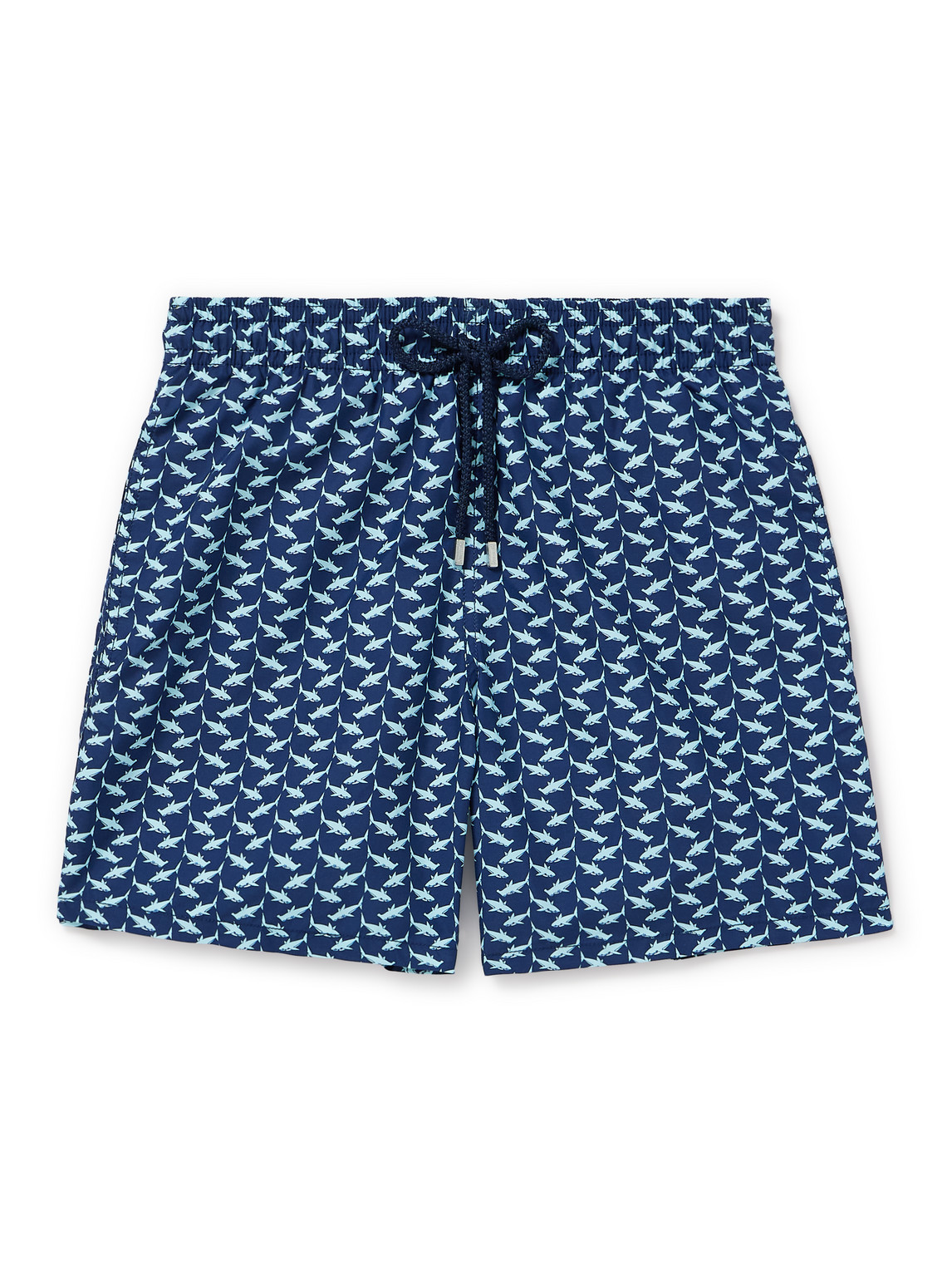 Vilebrequin Moorea Straight-leg Mid-length Printed Econyl® Swim Shorts In Blue