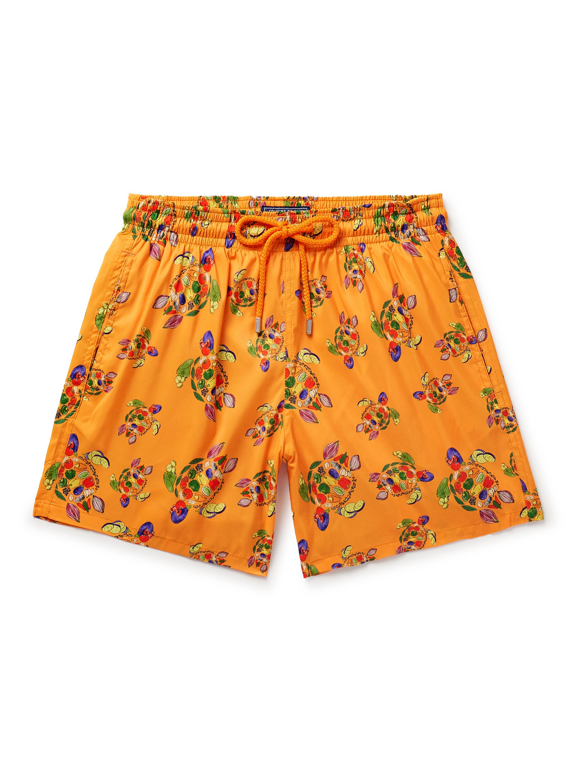 Vilebrequin Mahina Straight-leg Mid-length Recycled Swim Shorts In Orange